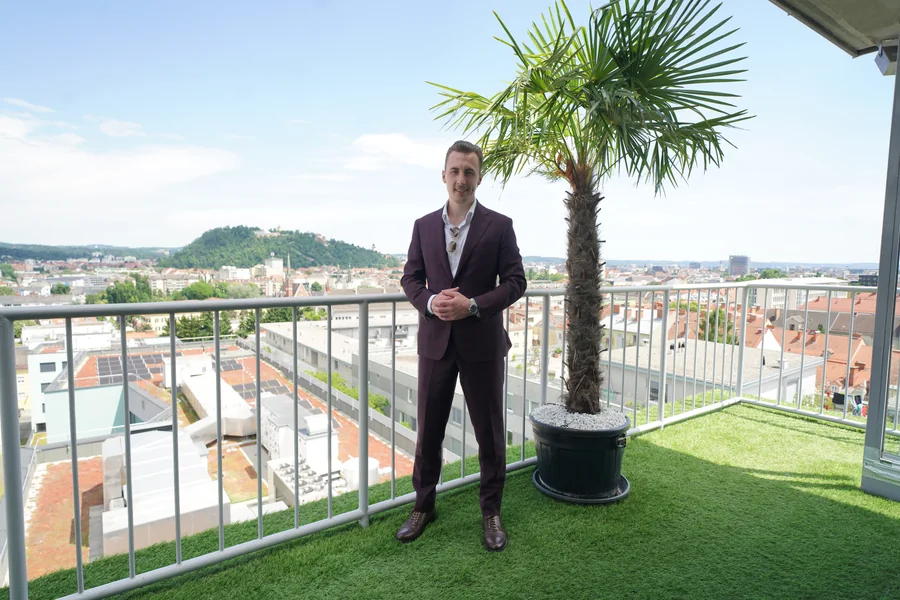 Dachterrasse über den Dächern von Graz
