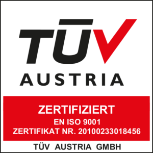 TÜV Austria Logo für die ISO 9001:2015 Zertifizierung