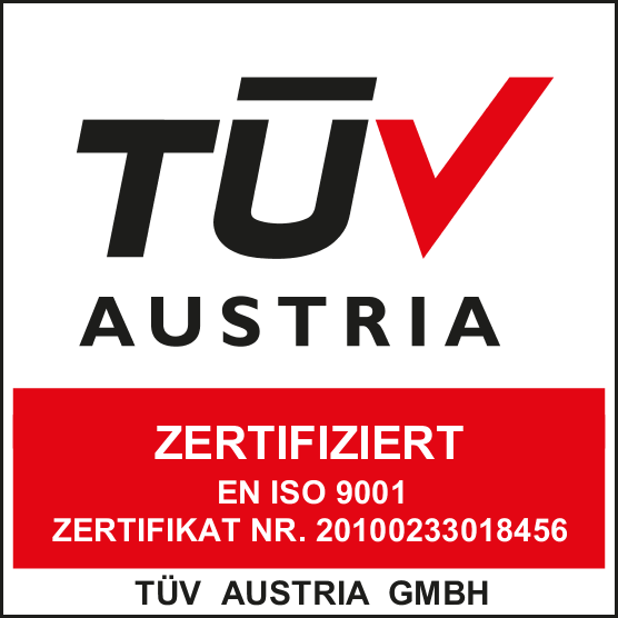 TÜV Austria Logo für die ISO 9001:2015 Zertifizierung